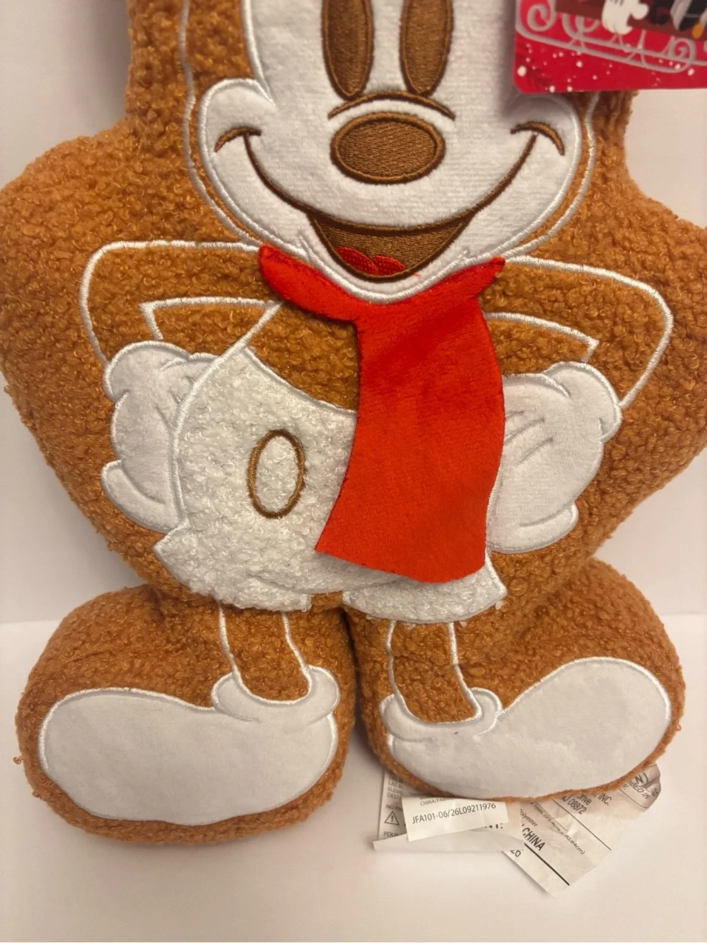 Adorable Disney Mickey Mouse Gingerbread Sherpa Pillows Set of 2 New 2026
